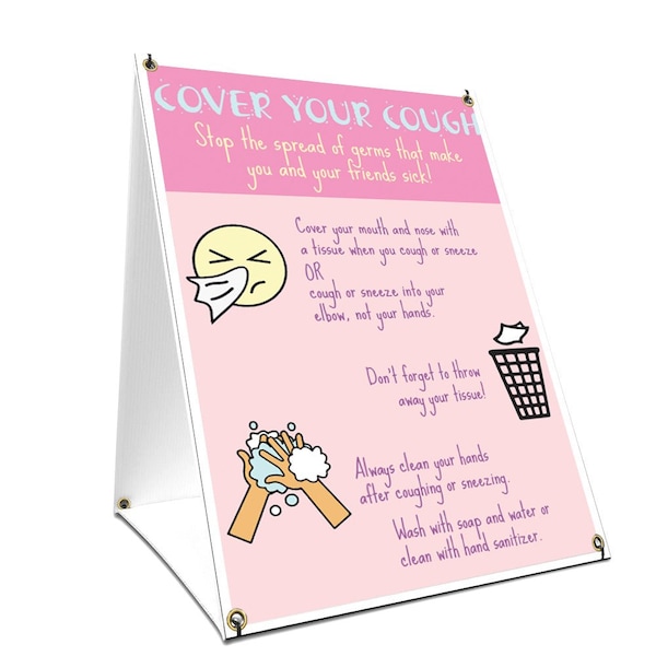 OSHA Notice, 36" Height, Coroplast, 24" x 36", Cover Your Cough 1, Cover Your Cough 1